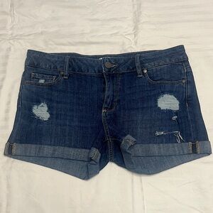 Paige distressed denim shorts 26